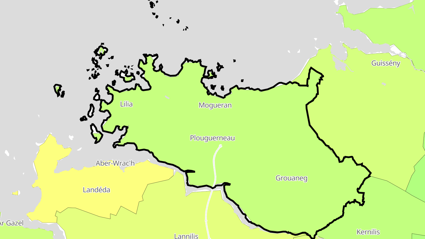 Carte des prix de l'immobilier Plouguerneau