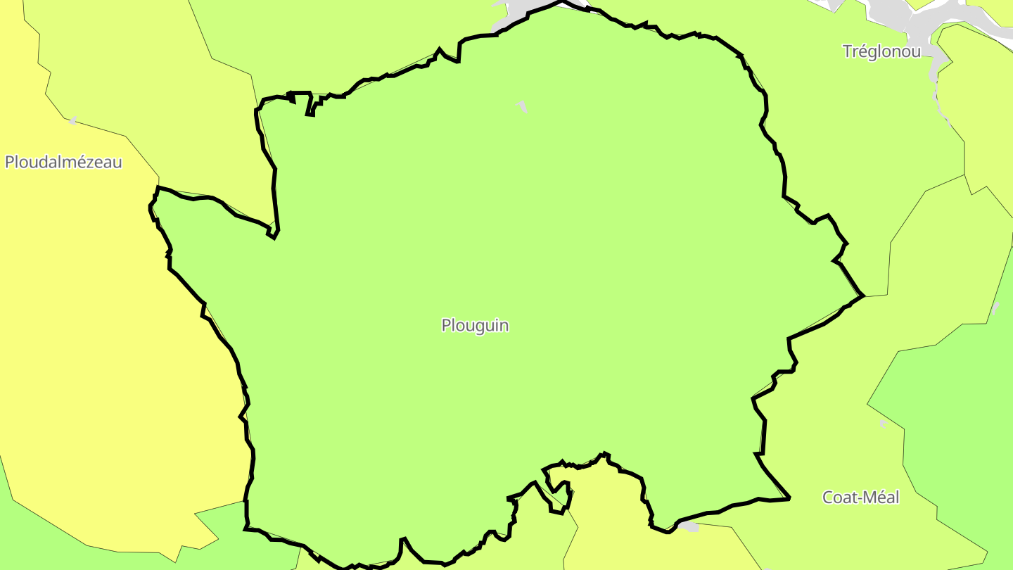 Carte des prix de l'immobilier Plouguin