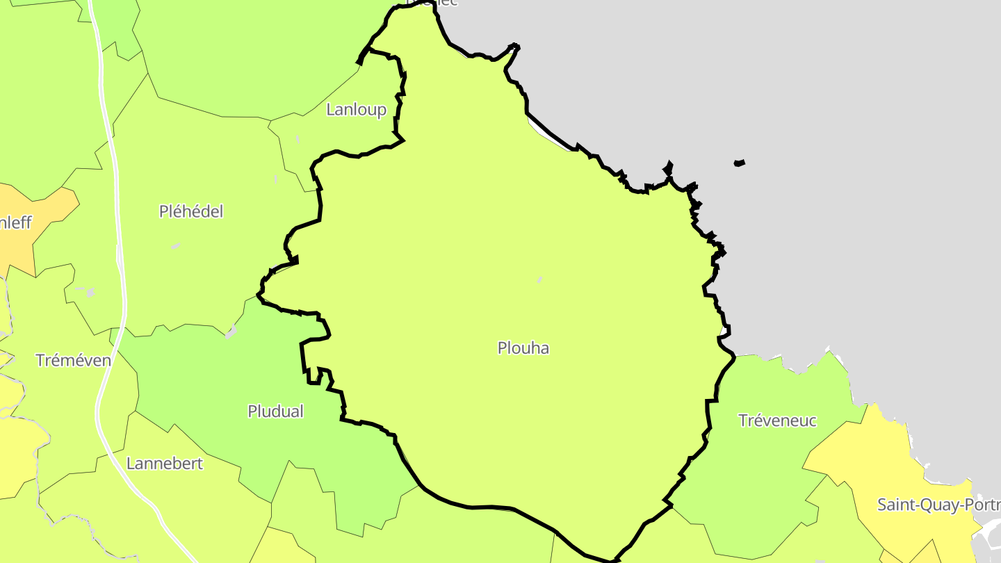 Carte des prix de l'immobilier Plouha