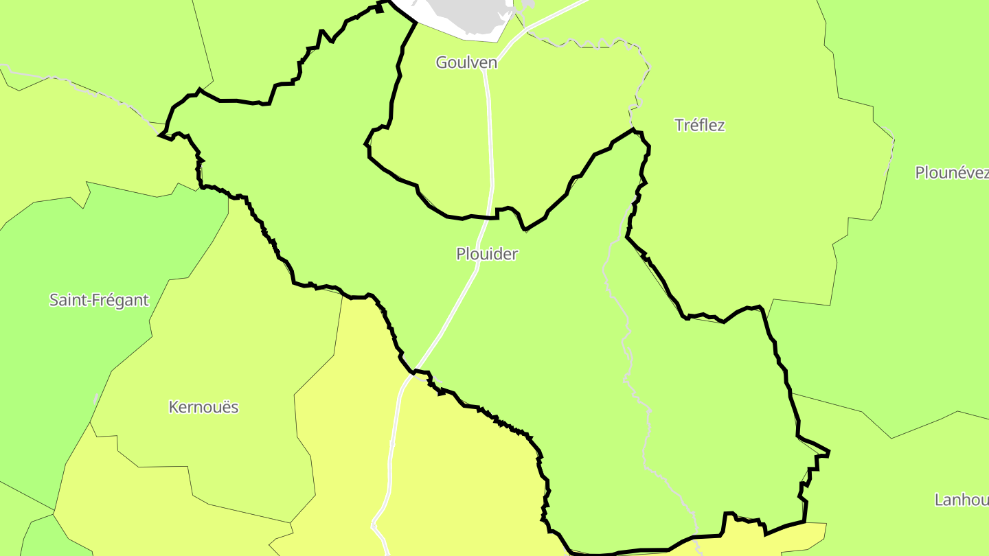 Carte des prix de l'immobilier Plouider