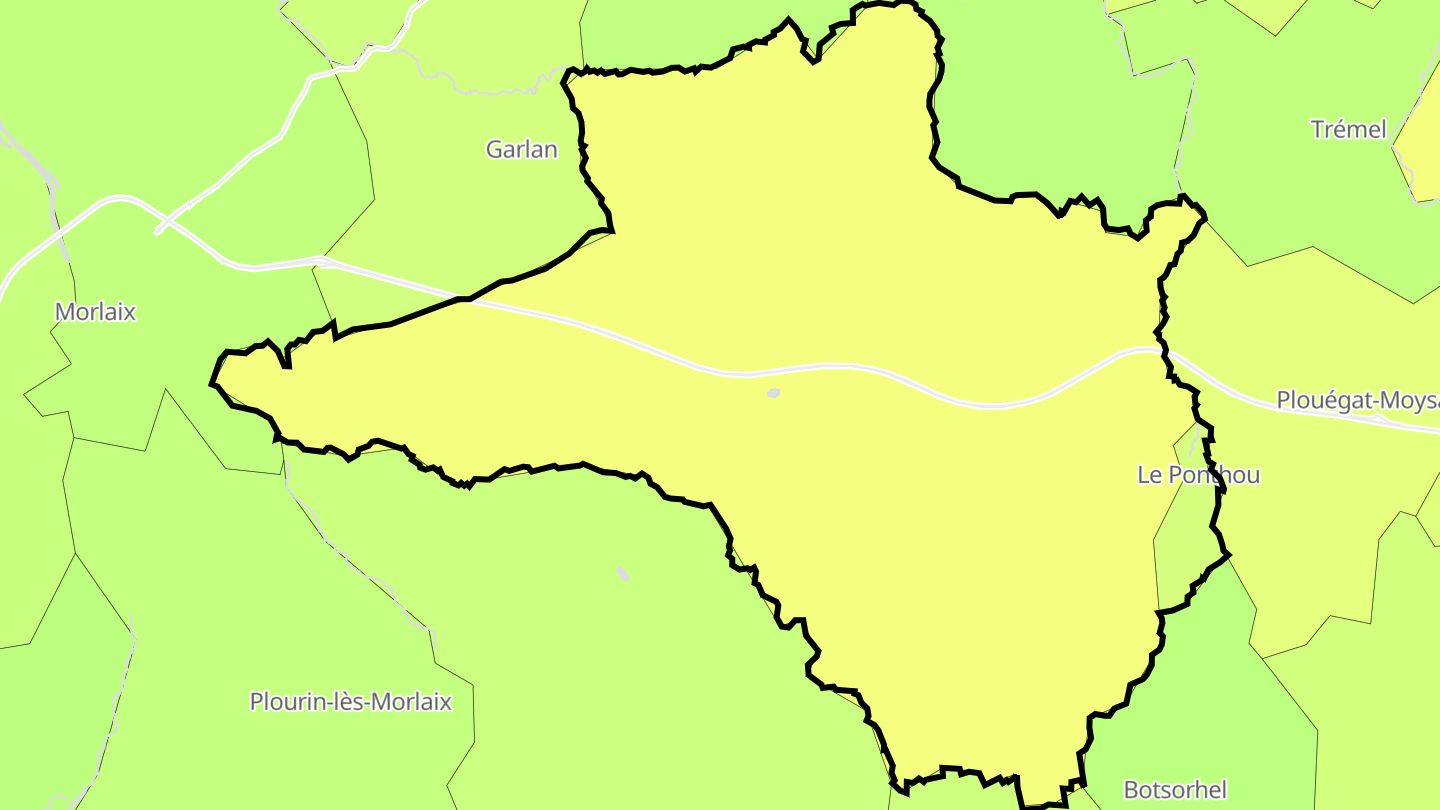 Carte des prix de l'immobilier Plouigneau