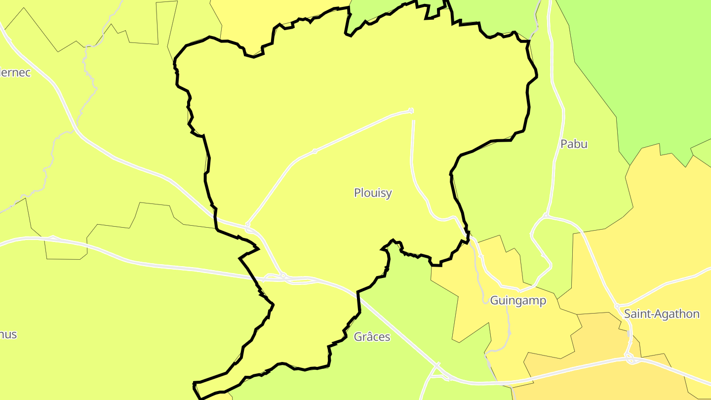 Carte des prix de l'immobilier Plouisy