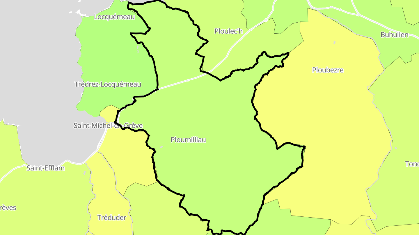 Carte des prix de l'immobilier Ploumilliau