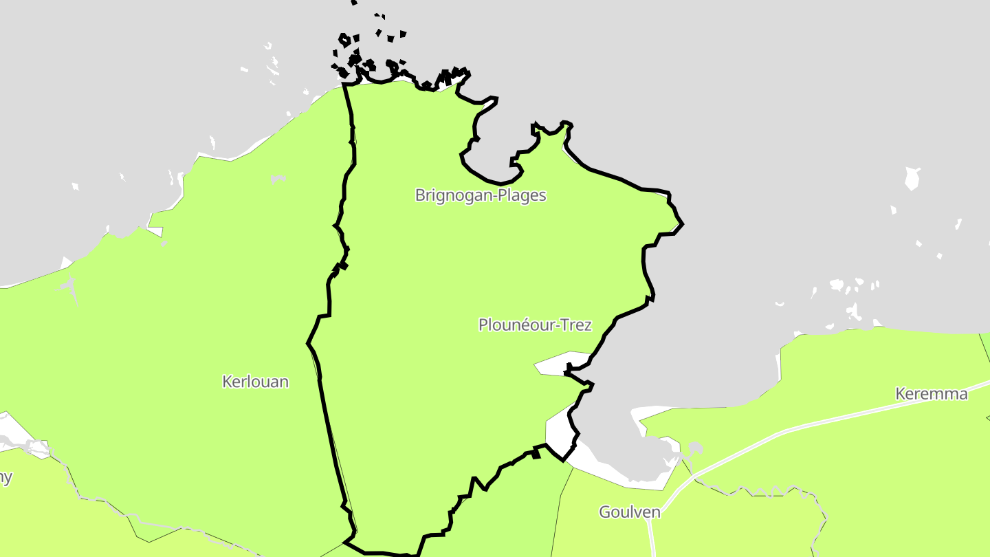 Carte des prix de l'immobilier Plounéour-Brignogan-Plages