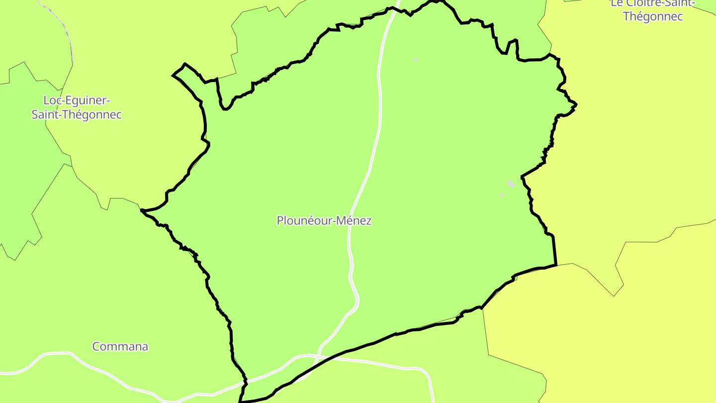 Carte des prix de l'immobilier Plounéour-Ménez