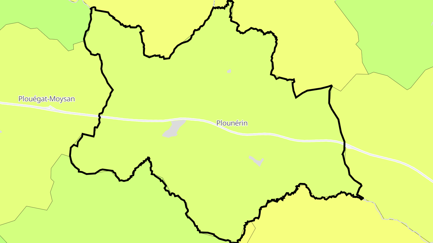 Carte des prix de l'immobilier Plounérin