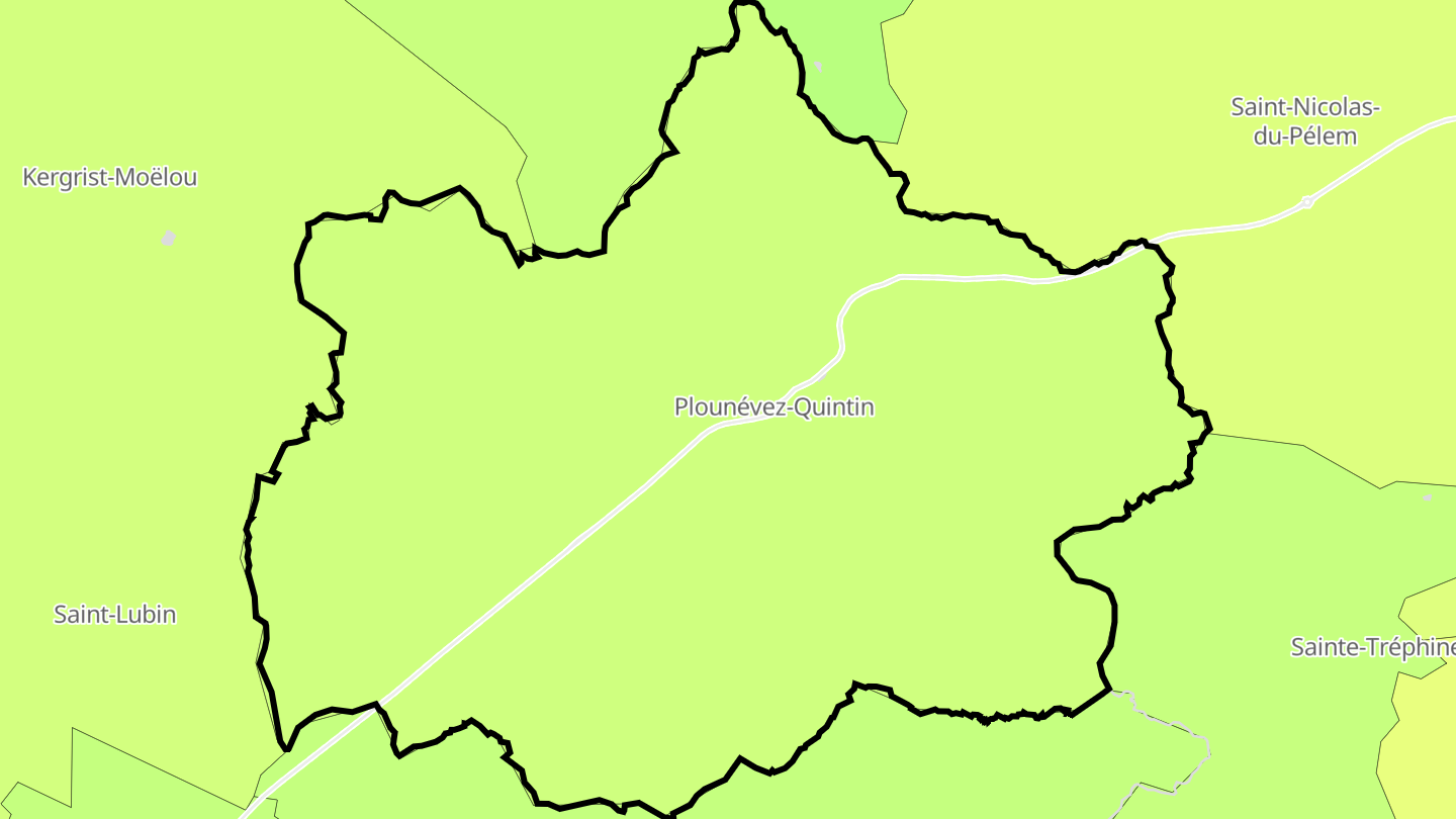 Carte des prix de l'immobilier Plounévez-Quintin