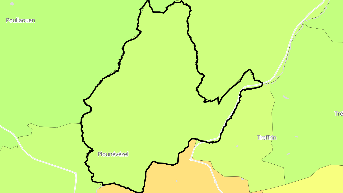 Carte des prix de l'immobilier Plounévézel