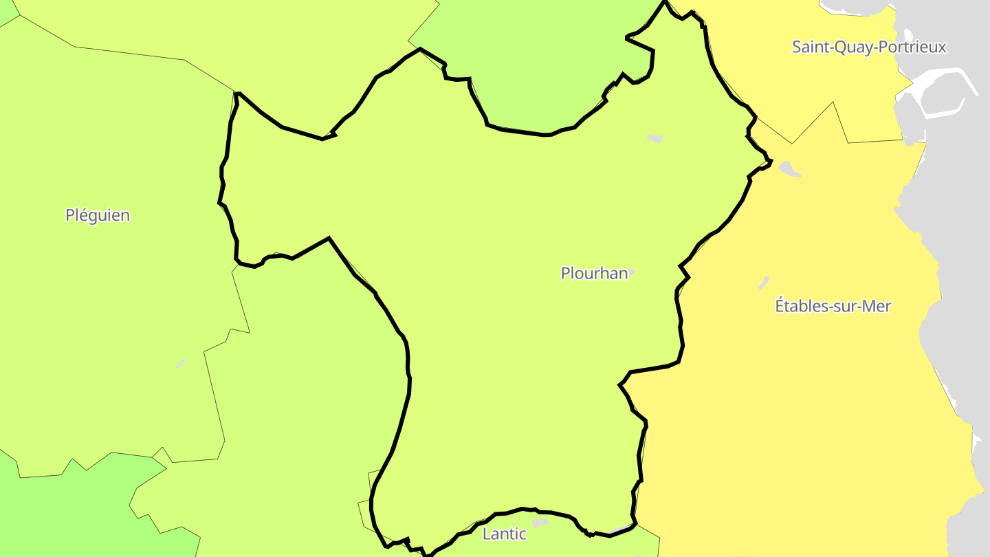 Carte des prix de l'immobilier Plourhan