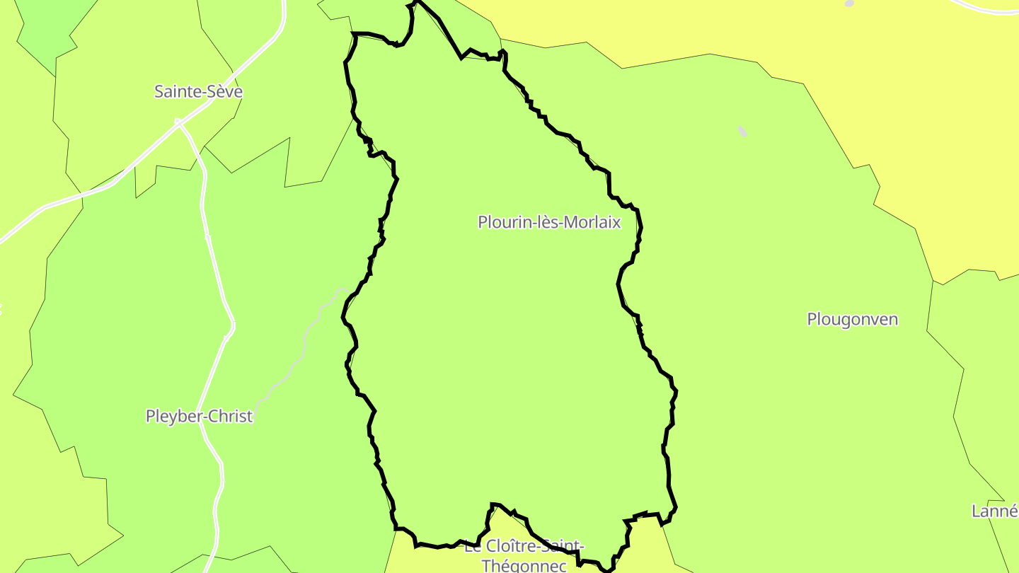Carte des prix de l'immobilier Plourin-lès-Morlaix