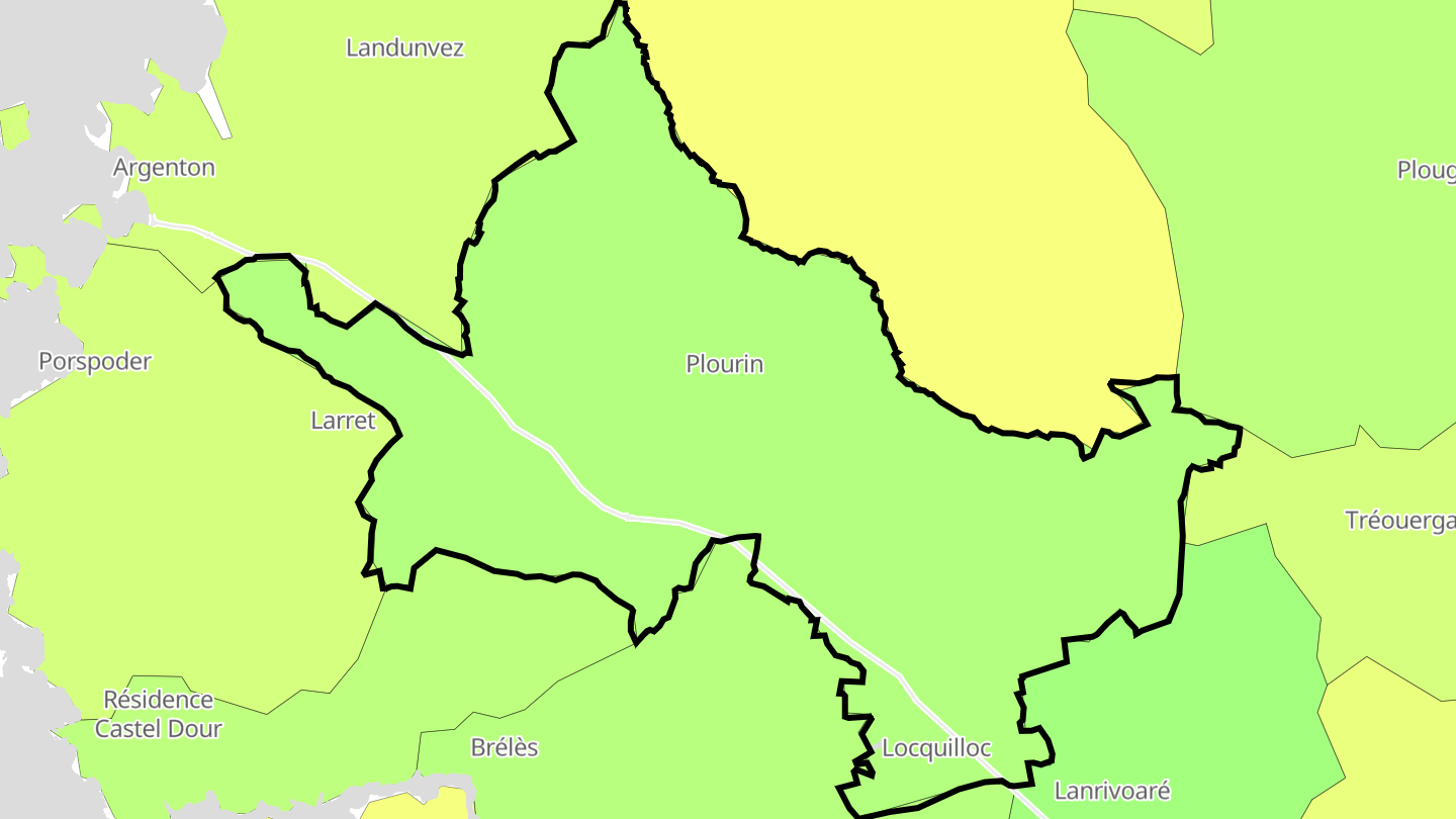 Carte des prix de l'immobilier Plourin