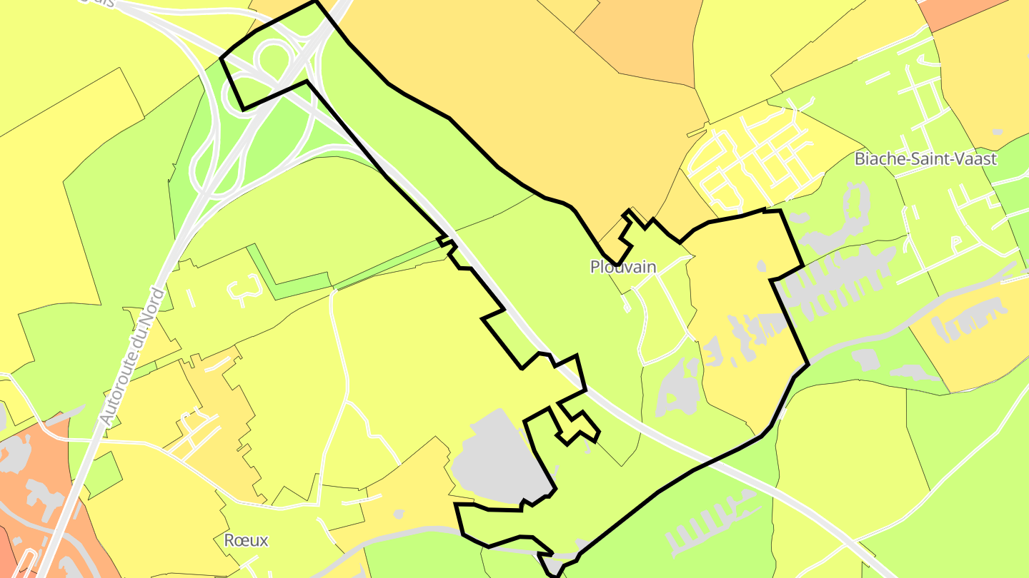 Carte des prix de l'immobilier Plouvain