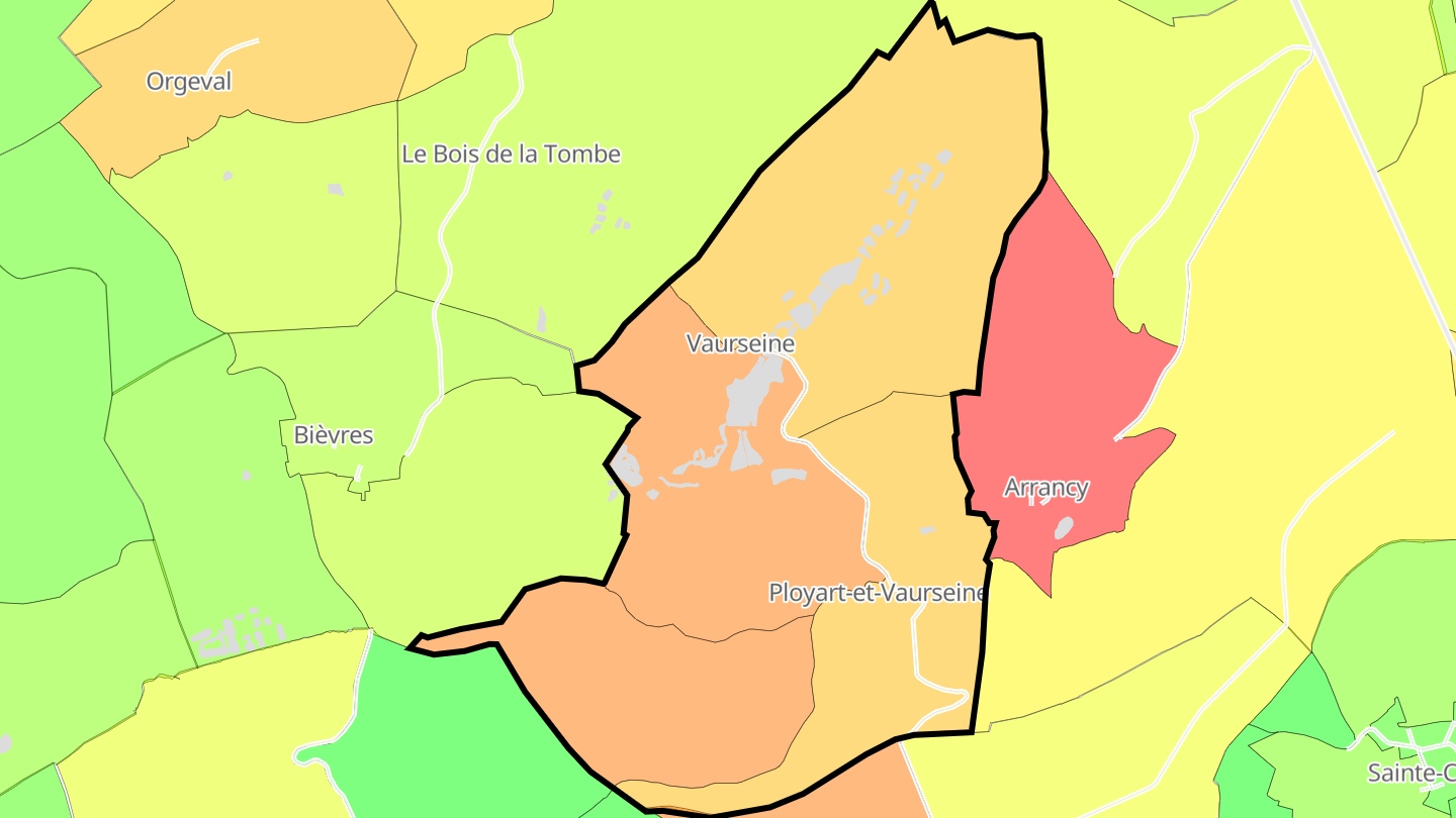 Carte des prix de l'immobilier Ployart-et-Vaurseine