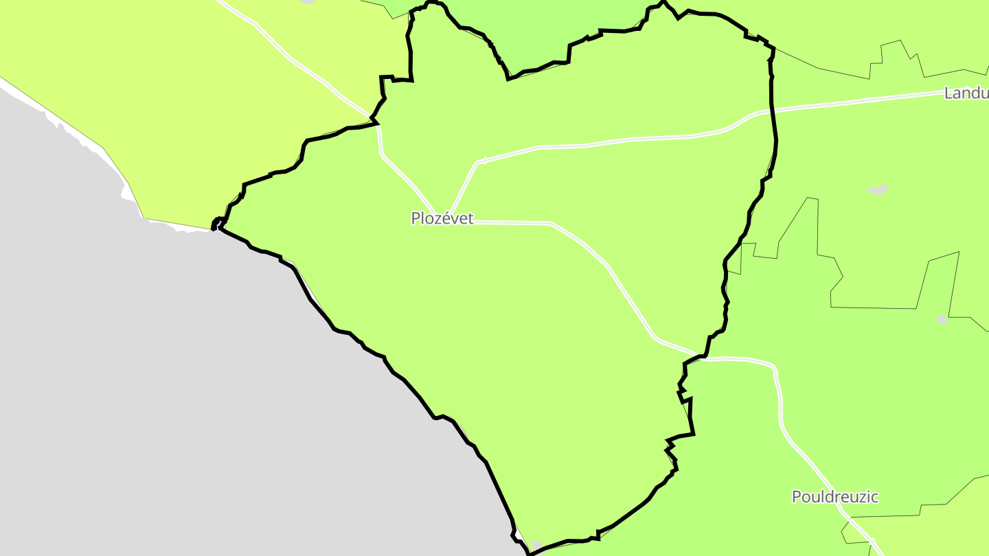 Carte des prix de l'immobilier Plozévet