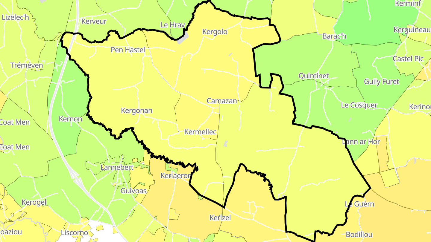 Carte des prix de l'immobilier Pludual