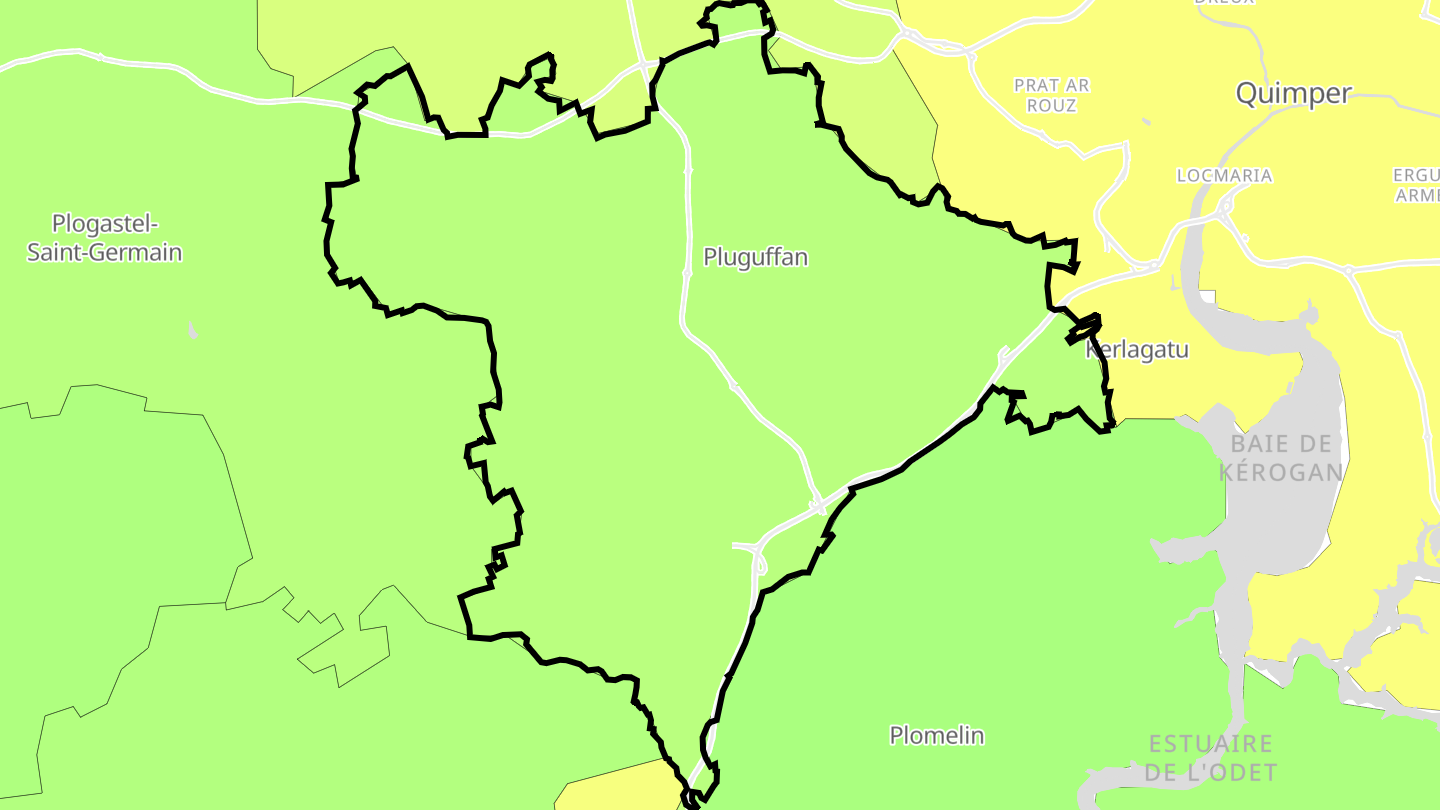 Carte des prix de l'immobilier Pluguffan