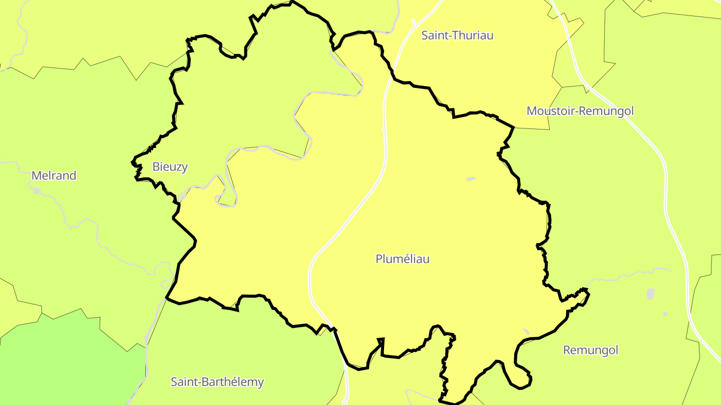 Carte des prix de l'immobilier Pluméliau-Bieuzy