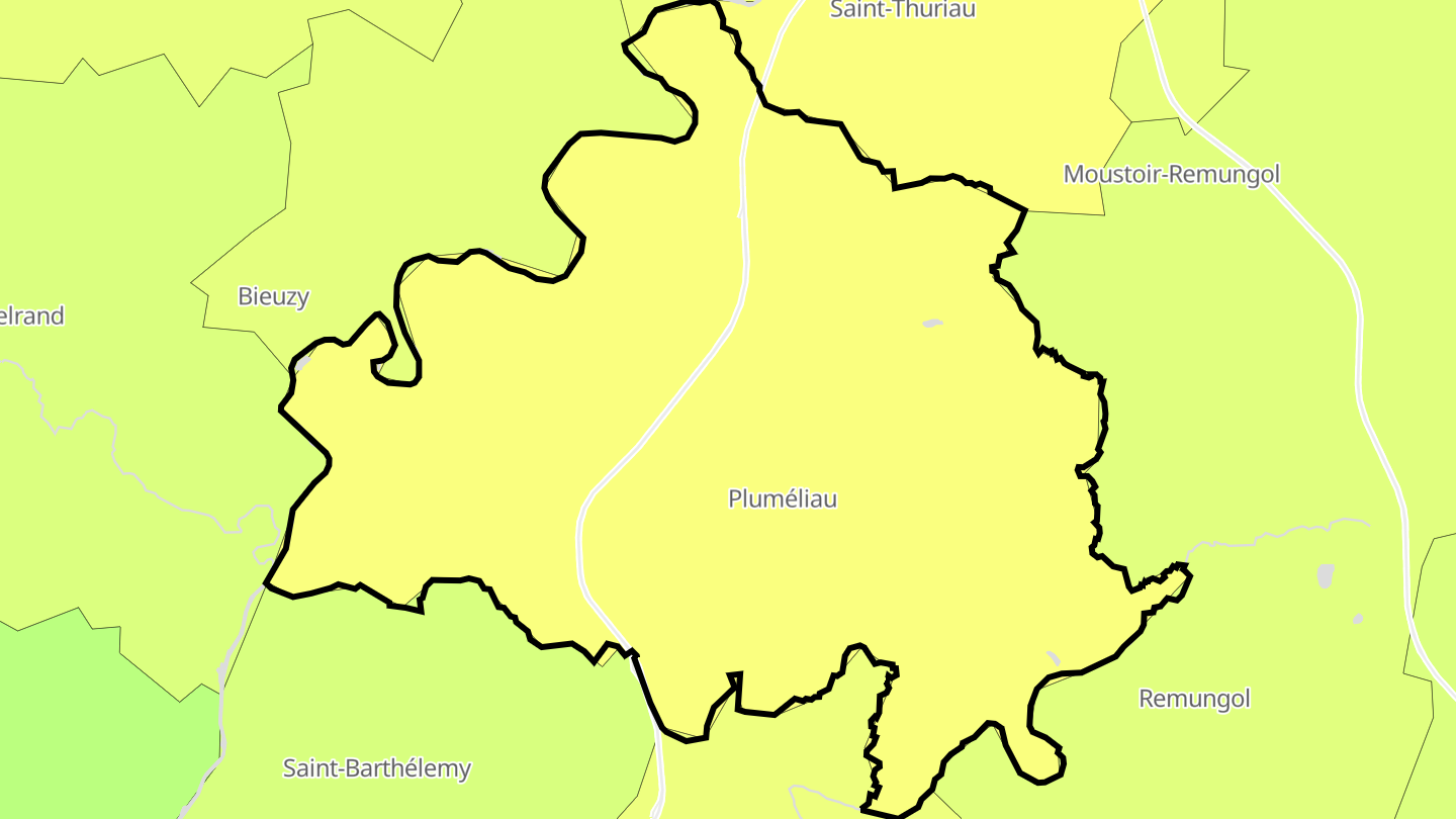 Carte des prix de l'immobilier Pluméliau