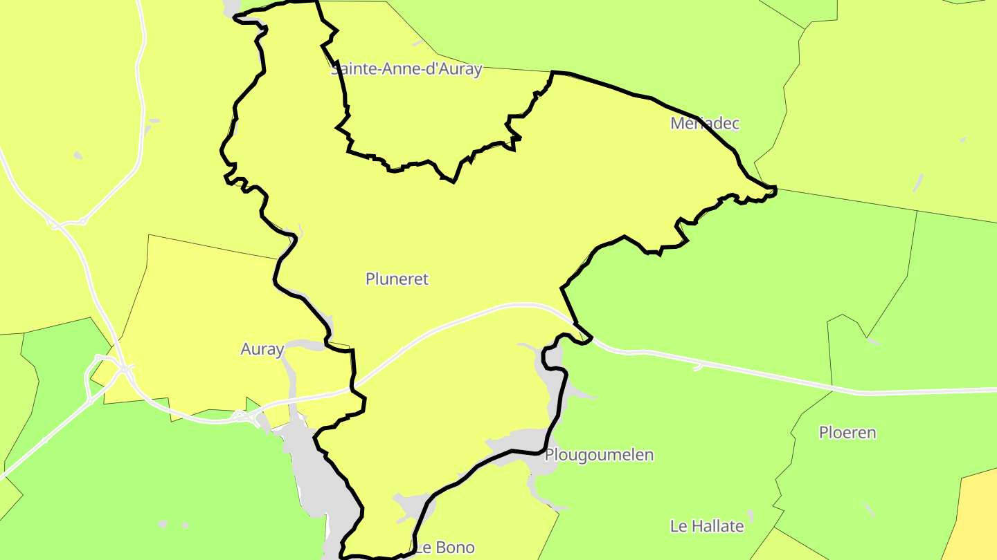 Carte des prix de l'immobilier Pluneret