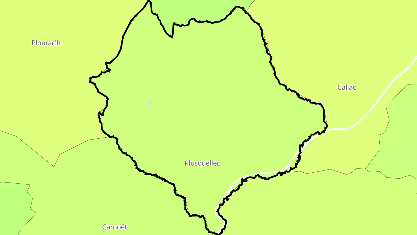 Carte des prix de l'immobilier Plusquellec