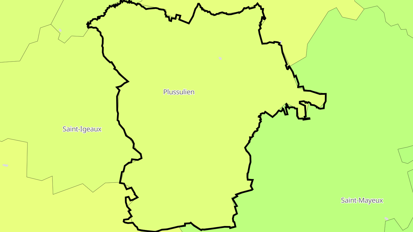 Carte des prix de l'immobilier Plussulien