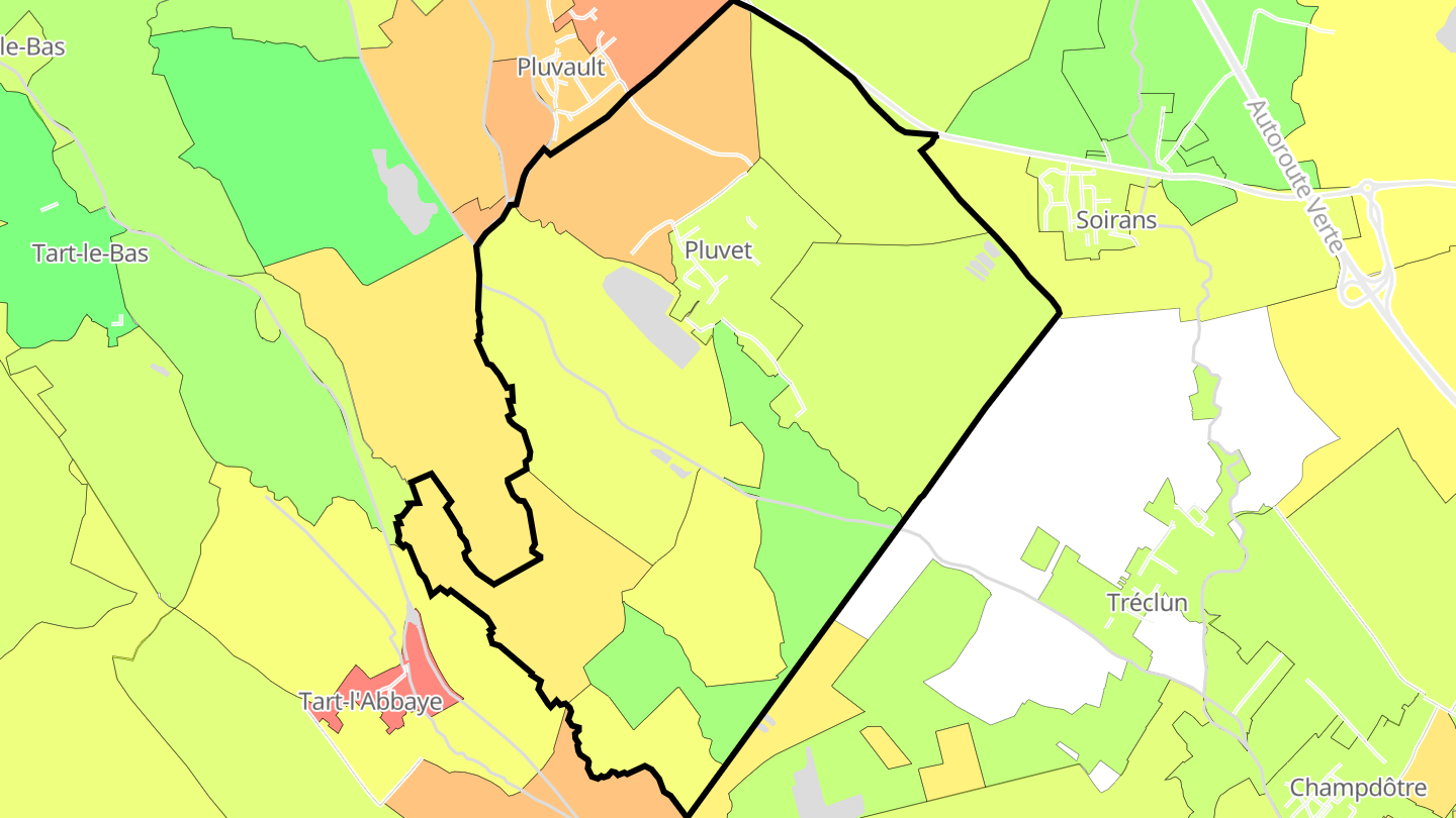 Carte des prix de l'immobilier Pluvet