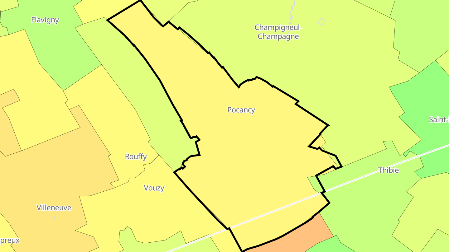 Carte des prix de l'immobilier Pocancy