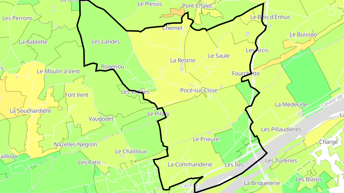 Carte des prix de l'immobilier Pocé-sur-Cisse