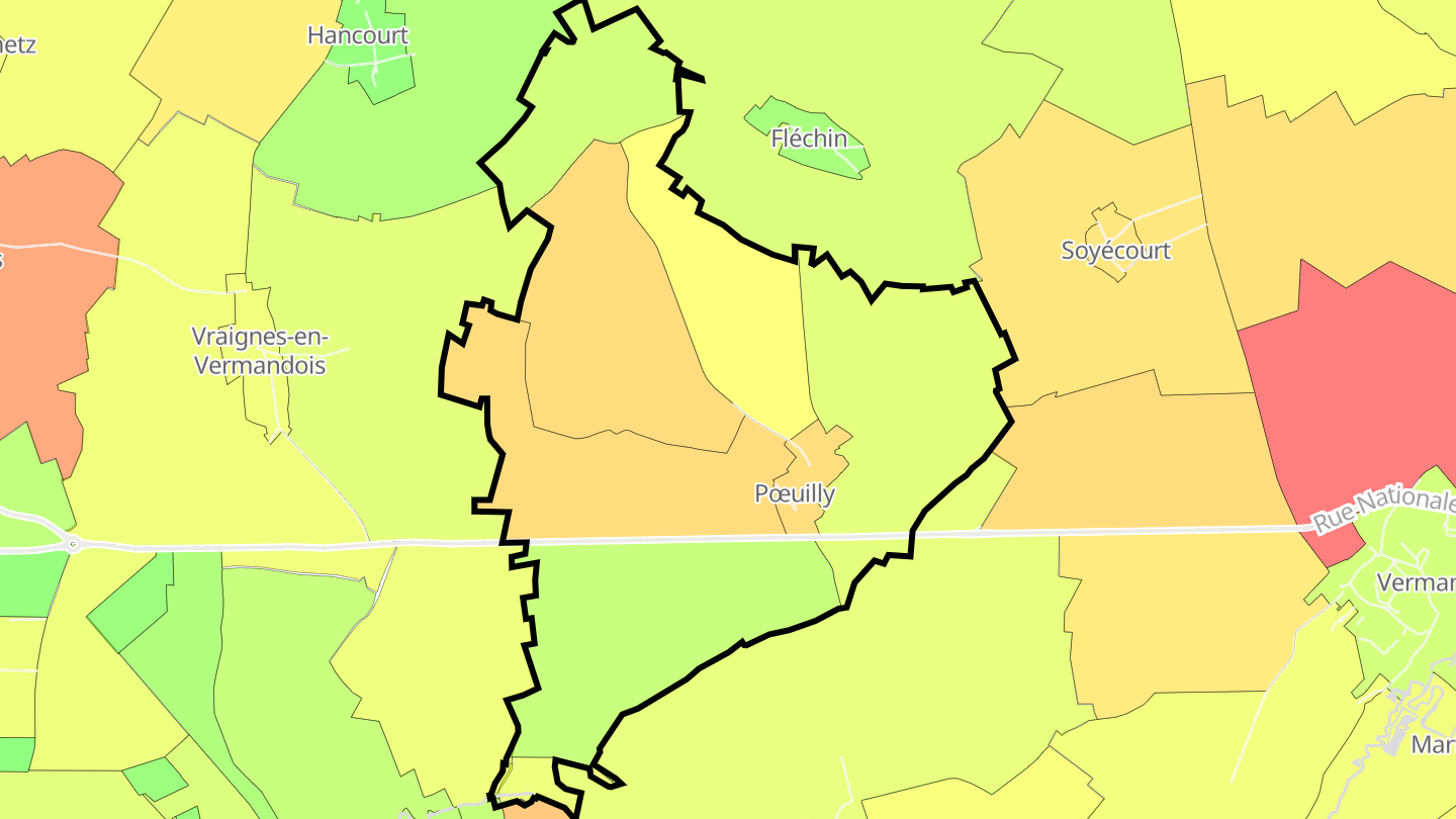 Carte des prix de l'immobilier Pœuilly