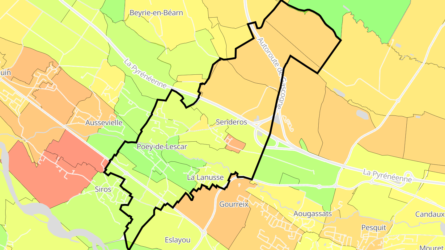 Carte des prix de l'immobilier Poey-de-Lescar