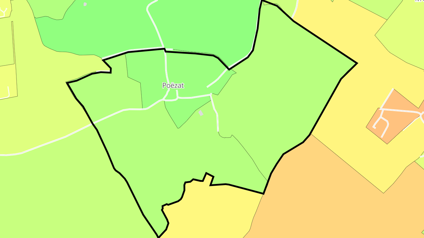 Carte des prix de l'immobilier Poëzat