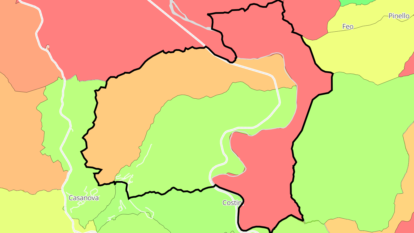 Carte des prix de l'immobilier Poggio-di-Venaco