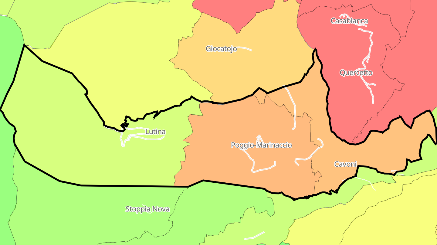 Carte des prix de l'immobilier Poggio-Marinaccio