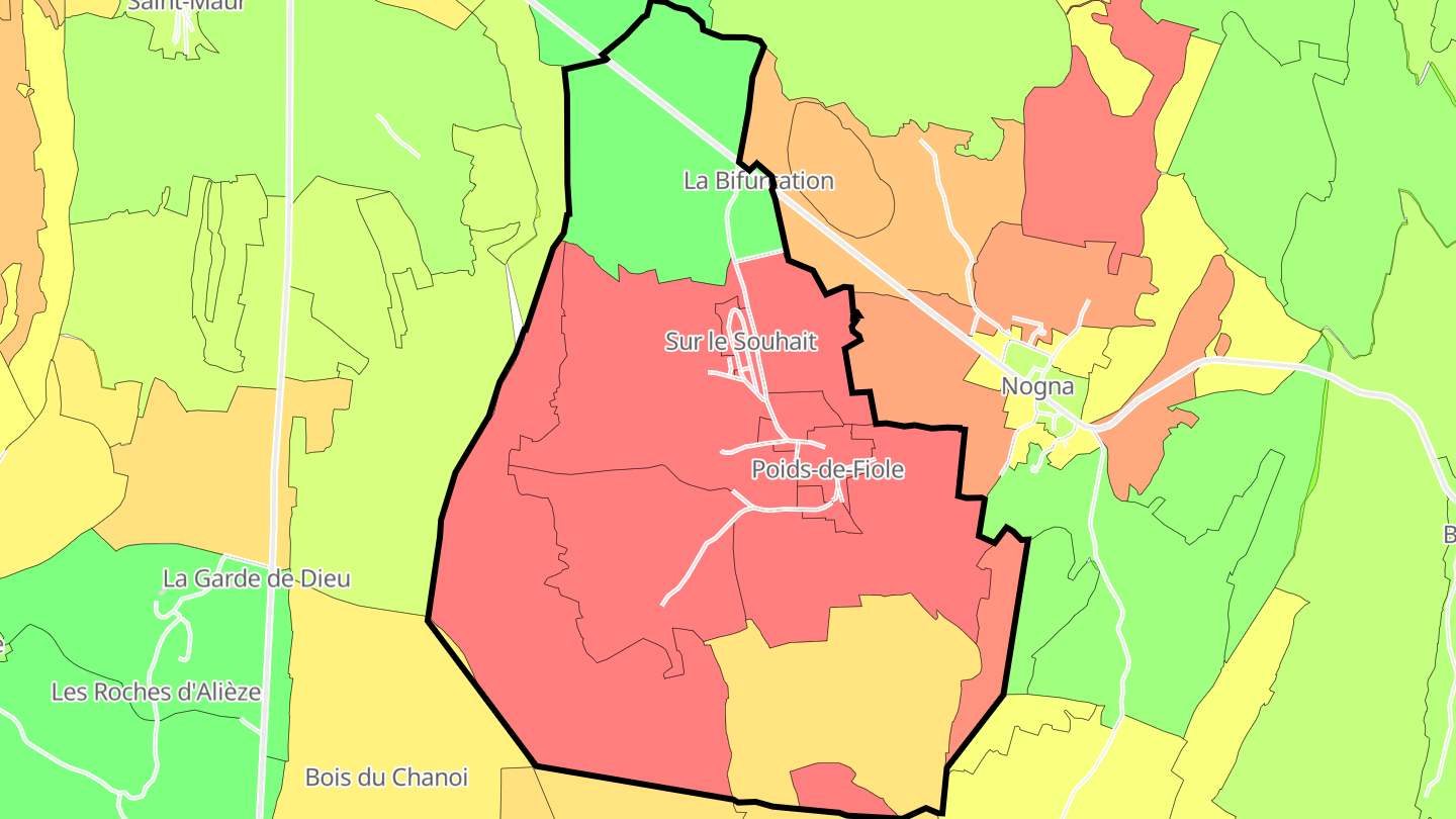 Carte des prix de l'immobilier Poids-de-Fiole