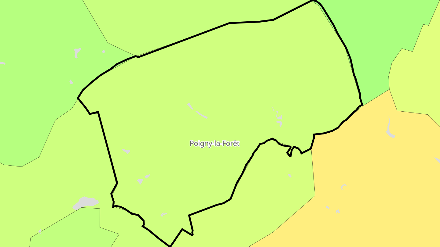 Carte des prix de l'immobilier Poigny-la-Forêt