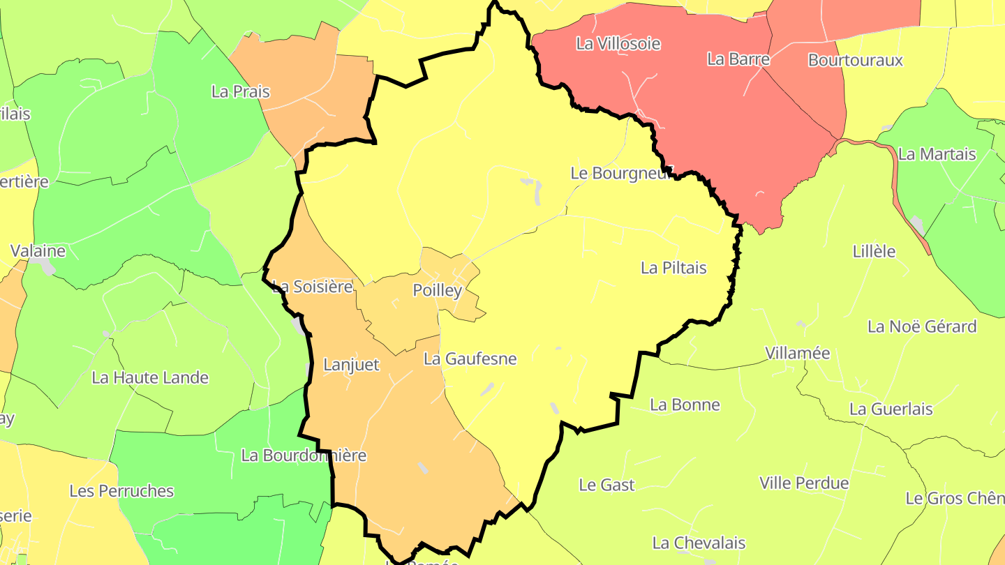 Carte des prix de l'immobilier Poilley