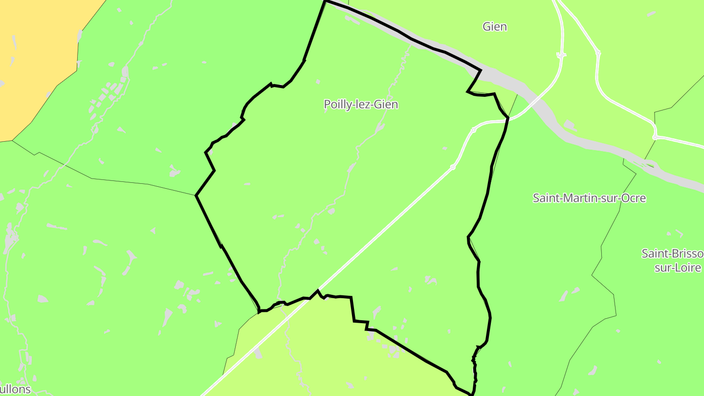 Carte des prix de l'immobilier Poilly-lez-Gien