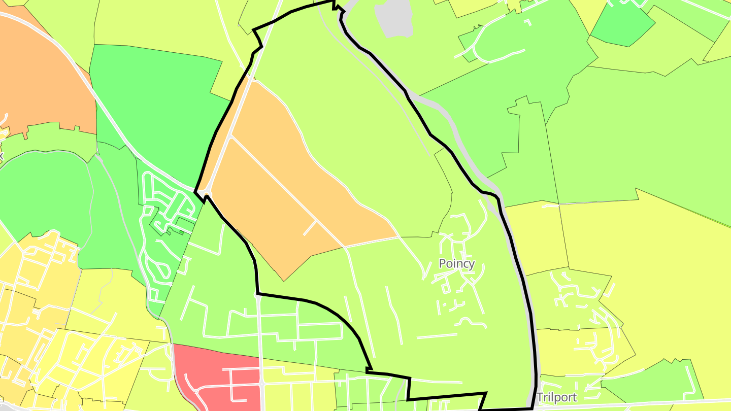 Carte des prix de l'immobilier Poincy