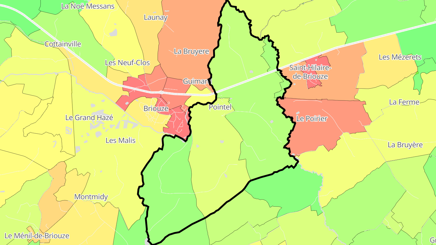Carte des prix de l'immobilier Pointel