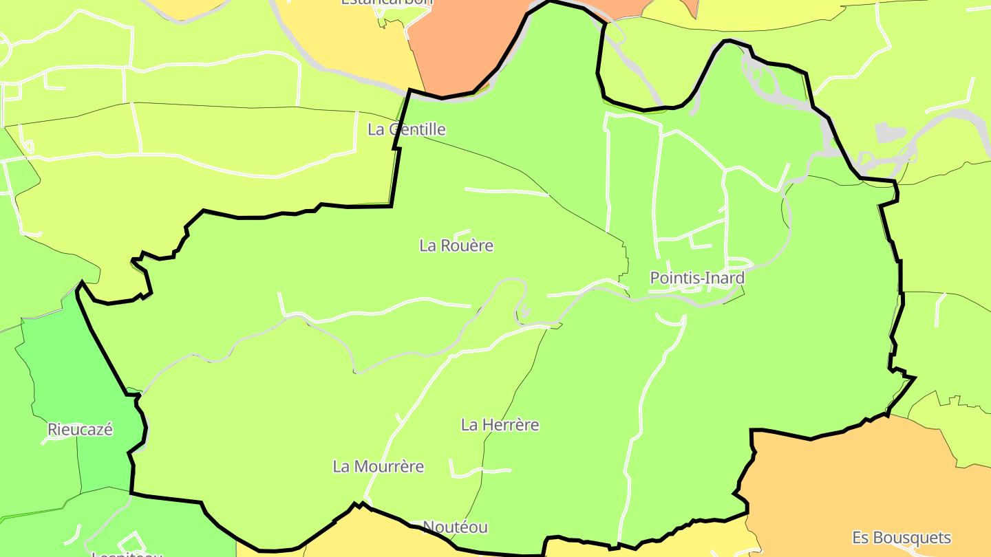 Carte des prix de l'immobilier Pointis-Inard