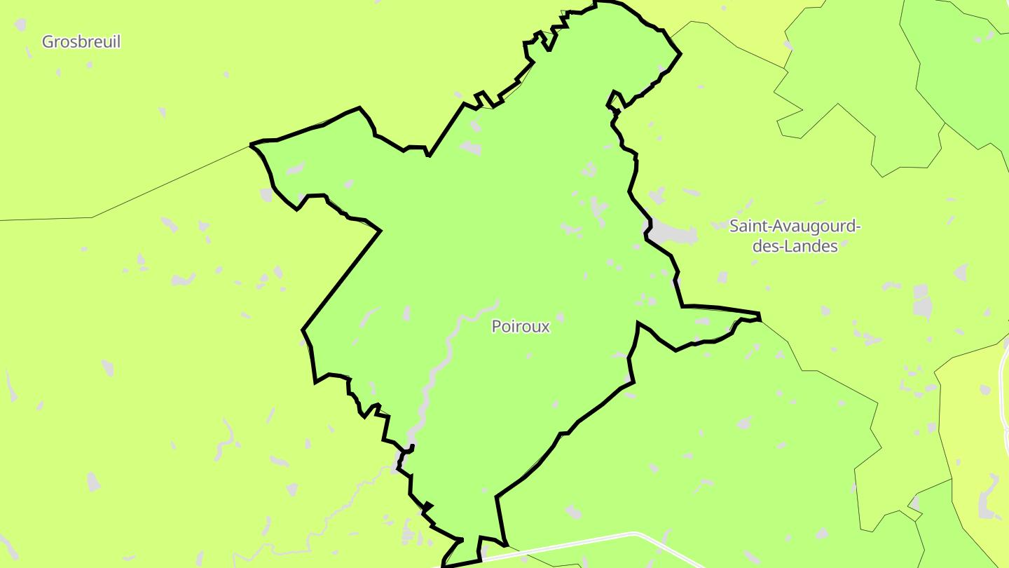 Carte des prix de l'immobilier Poiroux