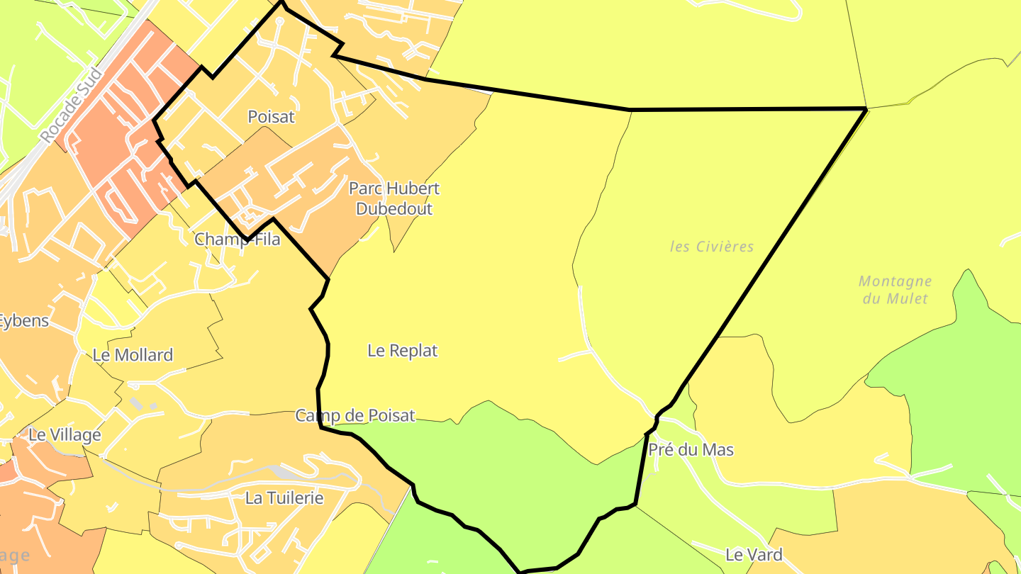Carte des prix de l'immobilier Poisat