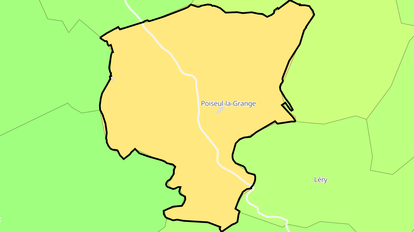 Carte des prix de l'immobilier Poiseul-la-Grange