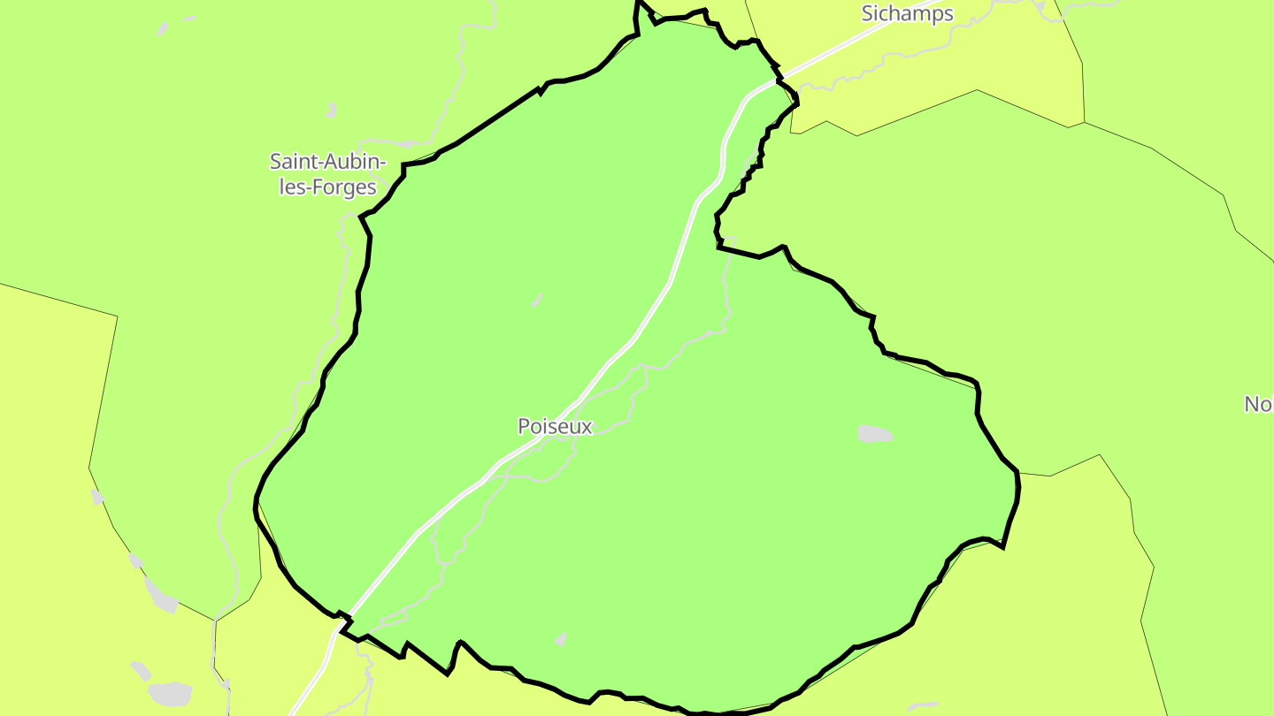 Carte des prix de l'immobilier Poiseux