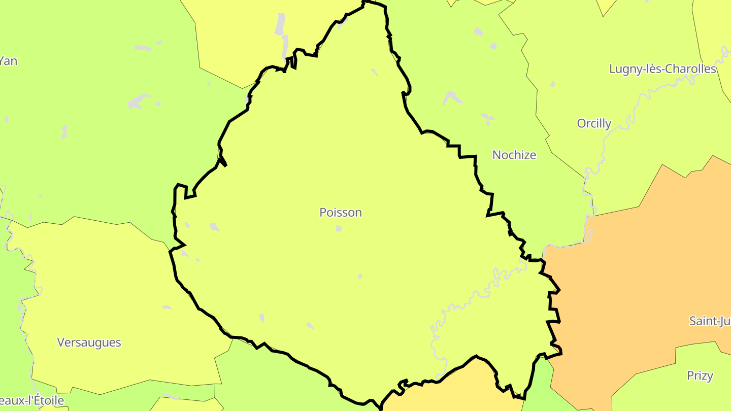 Carte des prix de l'immobilier Poisson