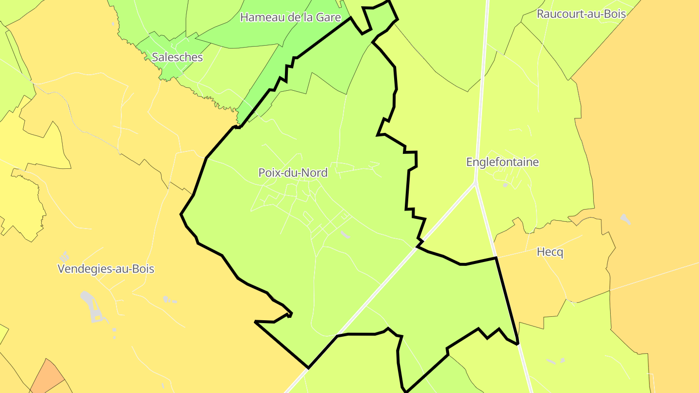 Carte des prix de l'immobilier Poix-du-Nord