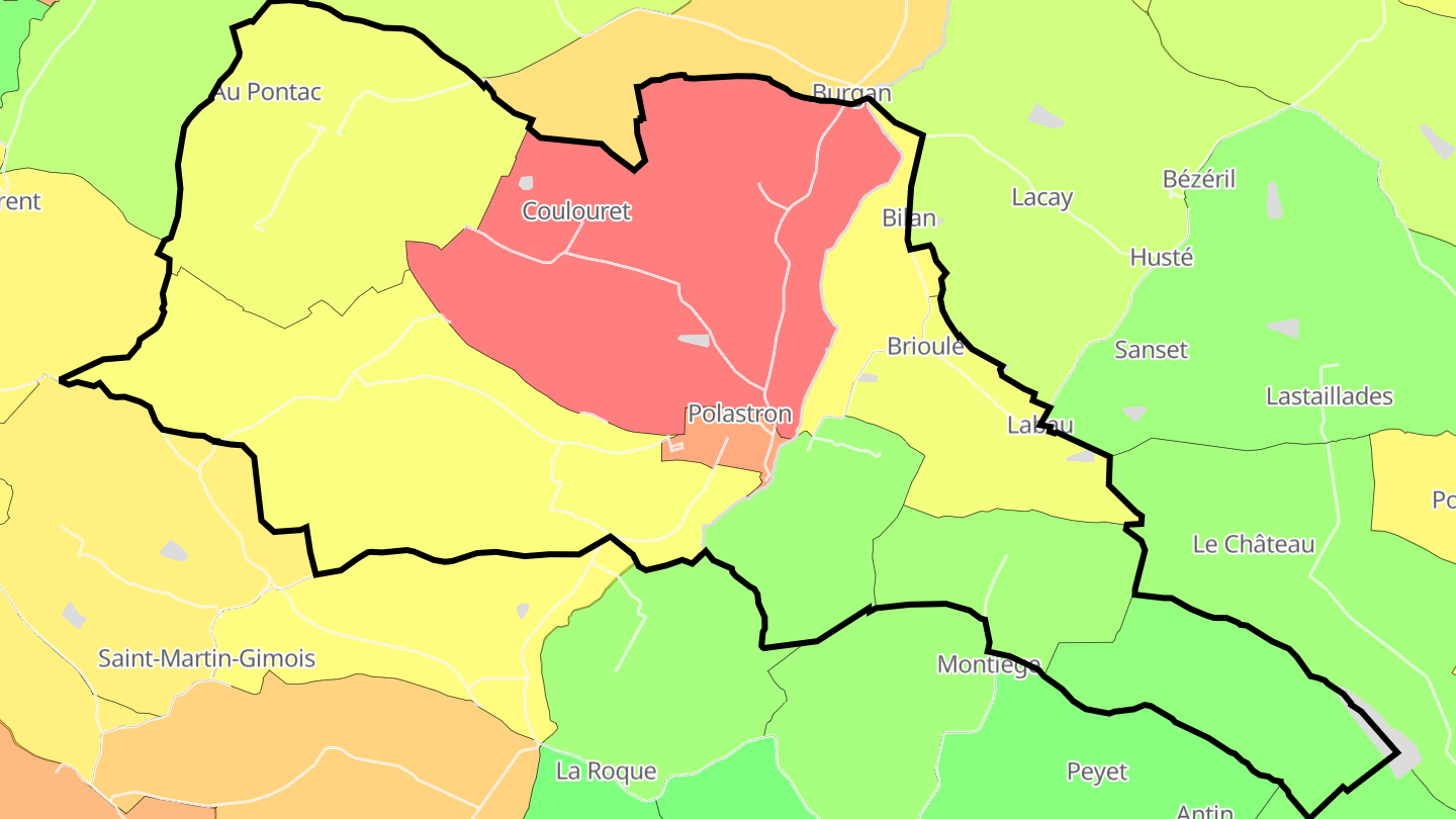 Carte des prix de l'immobilier Polastron