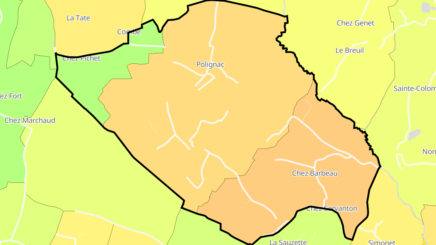 Carte des prix de l'immobilier Polignac