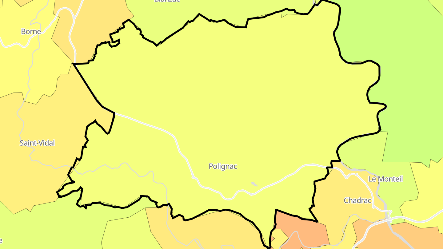 Carte des prix de l'immobilier Polignac