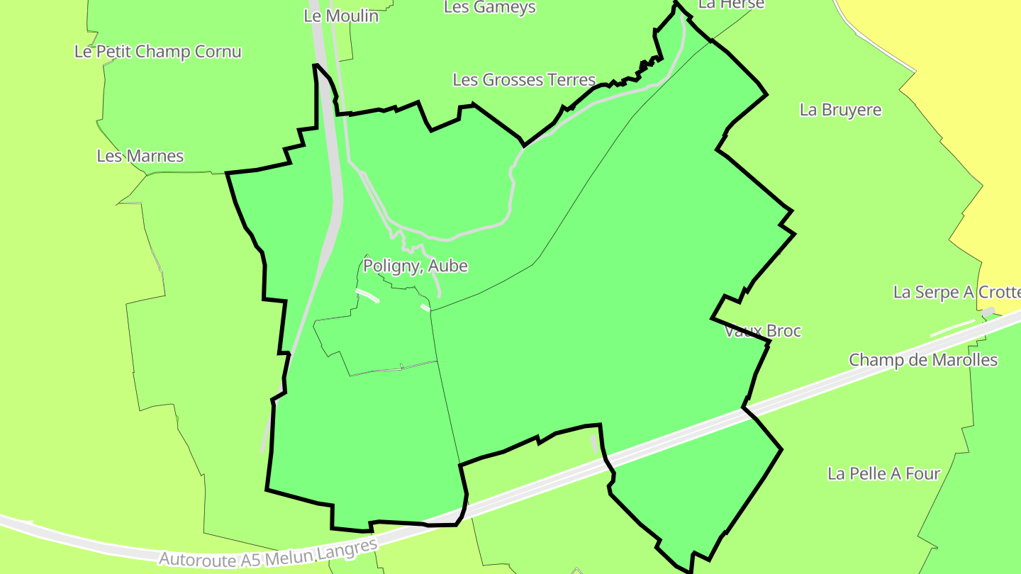 Carte des prix de l'immobilier Poligny